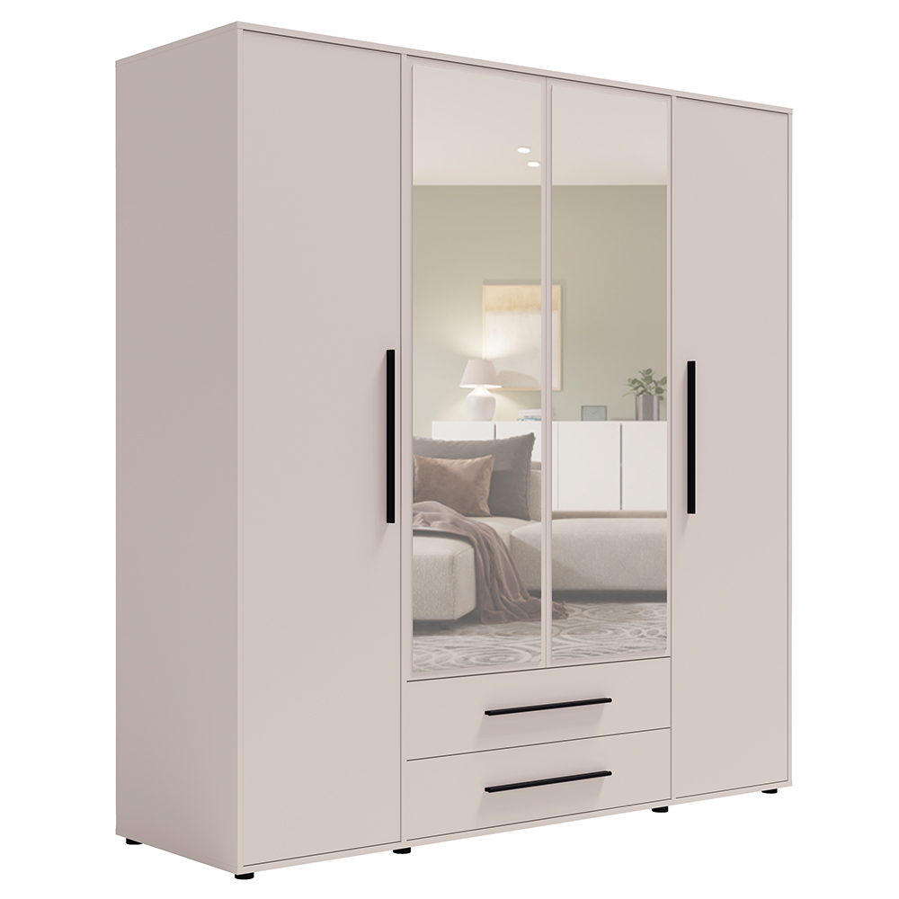 MAXIONE k | šatní skříň SZ4D2SZ MX-13 se zrcadly | 197,6 cm | kašmír