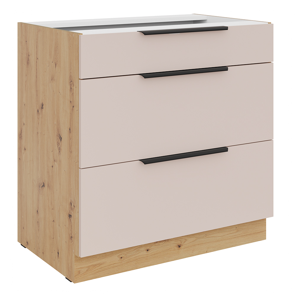 SOLEA k | dolní kuchyňská skříňka 80 D 3S zásuvková | 80 cm | artisan/kašmír | VÝBĚR ÚCHYTŮ