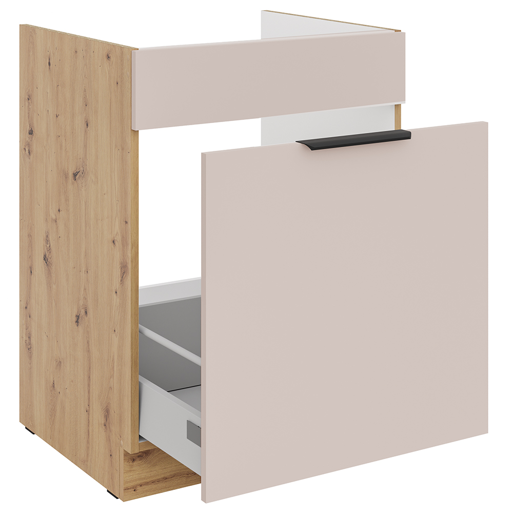 SOLEA k | dolní kuchyňská skříňka 60 ZL 1S dřezová | 60 cm | artisan/kašmír | VÝBĚR ÚCHYTŮ