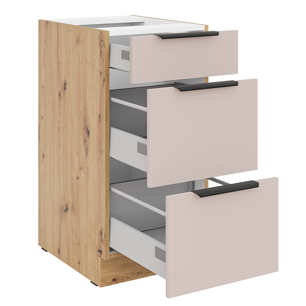 SOLEA k | dolní kuchyňská skříňka 40 D 3S zásuvková | 40 cm | artisan/kašmír | VÝBĚR ÚCHYTŮ