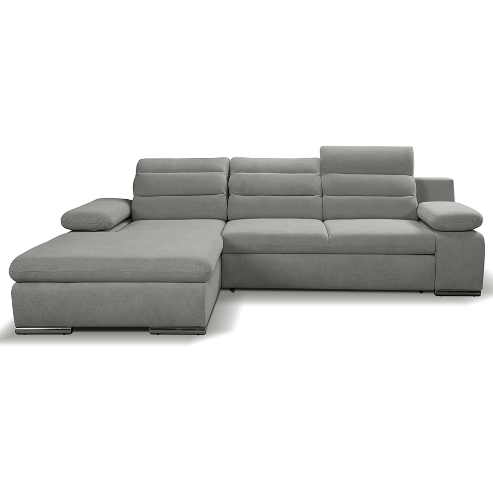 Sedací souprava GRECO MINI | 185x278 cm | LEVÁ | 02 šedobílá WATER REPELLENT | rozkládací + úložný prostor