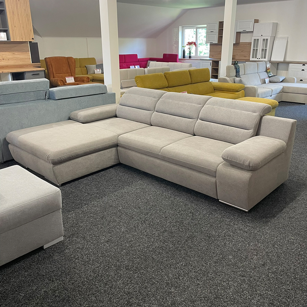 Sedací souprava GRECO MINI | 185x278 cm | LEVÁ | 20 středně hnědá WATER REPELLENT | rozkládací + úložný prostor