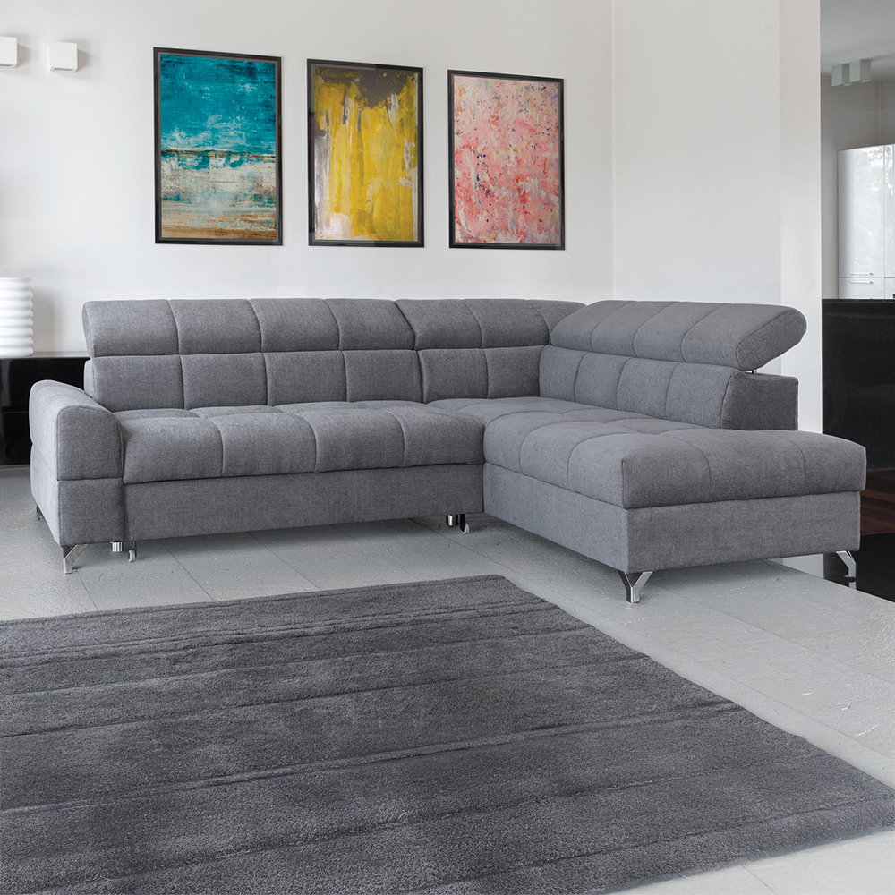 Sedací souprava SEMPRE | 270x204 cm | PRAVÁ | rozkládací + úložný prostor | VÝBĚR TKANIN