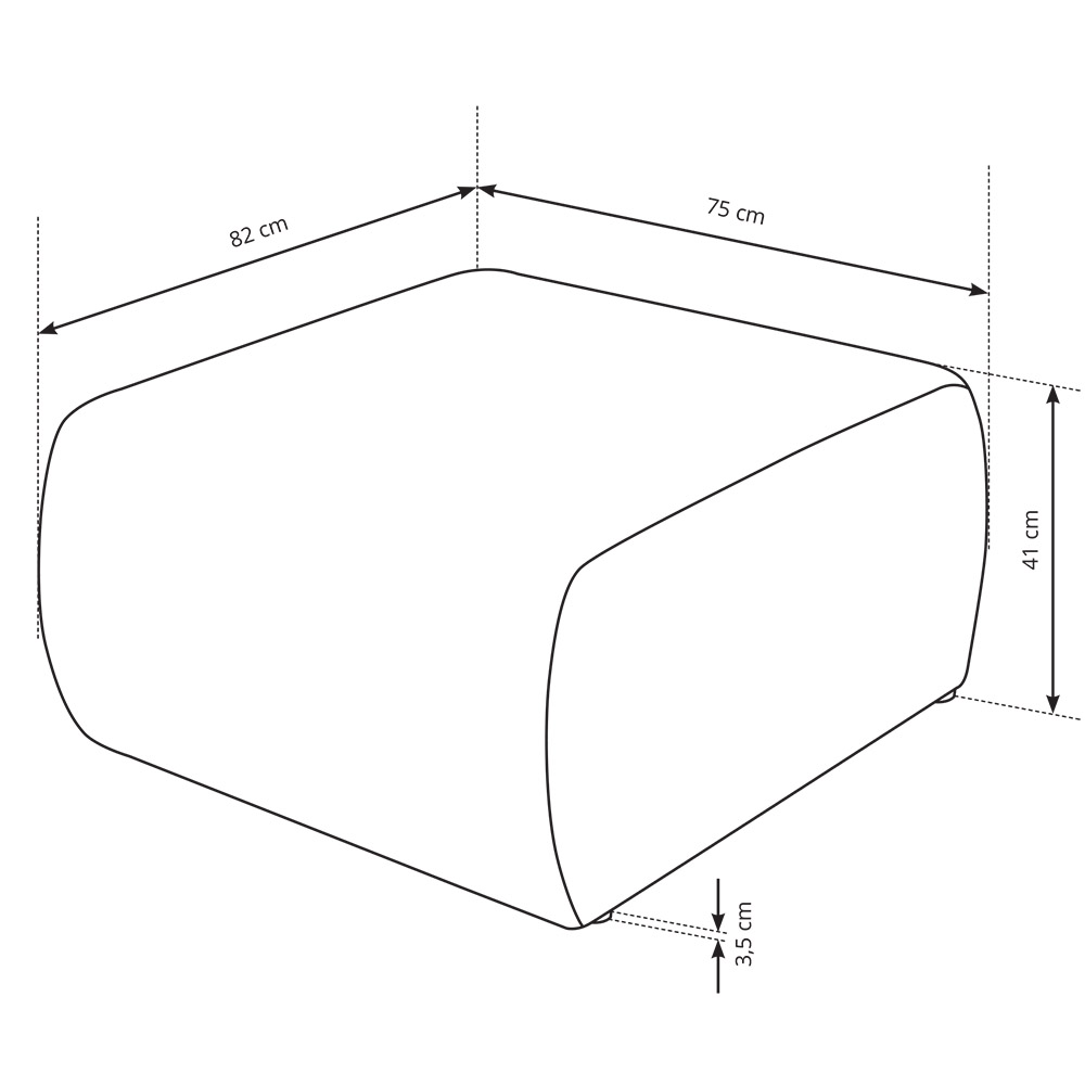 Taburet ALLORA | 82x75 cm | obdélníkový | bez úložného prostoru | VÝBĚR TKANIN