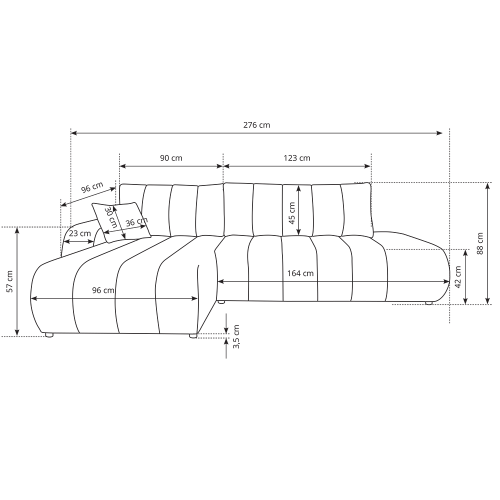 Sedací souprava BALOO | 176x276 cm | rozkládací + úložný prostor | VÝBĚR TKANIN