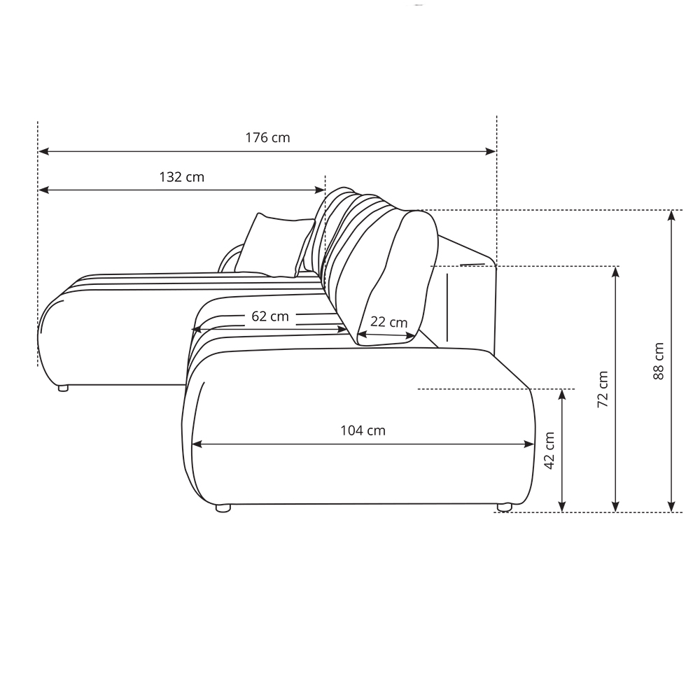 Sedací souprava BALOO | 176x276 cm | rozkládací + úložný prostor | VÝBĚR TKANIN