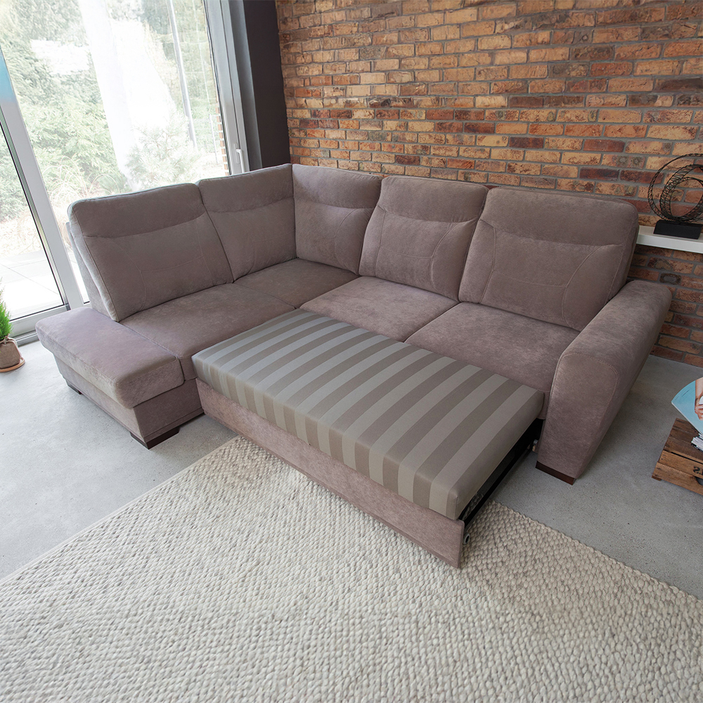 Sedací souprava LEVEL | 198x264 cm | LEVÁ | rozkládací + úložný prostor | VÝBĚR TKANIN