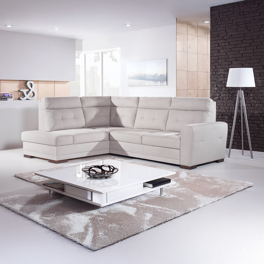 Sedací souprava AMOS | 197x264 cm | LEVÁ | rozkládací + úložný prostor | VÝBĚR TKANIN