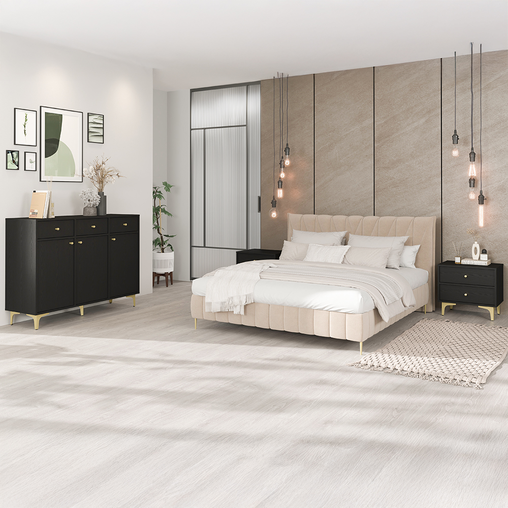 TOKYO 1 c | noční stolek 801 | 51,8 cm | černá grafit/zlatá