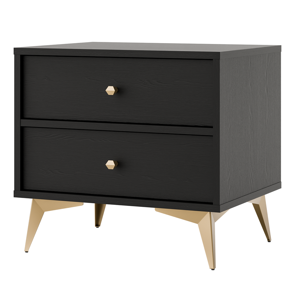 TOKYO 1 c | noční stolek 801 | 51,8 cm | černá grafit/zlatá