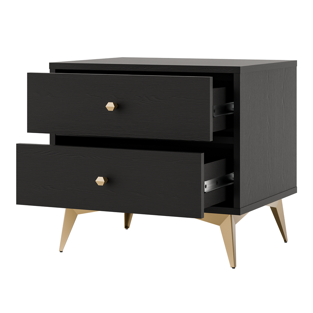 TOKYO 1 c | noční stolek 801 | 51,8 cm | černá grafit/zlatá
