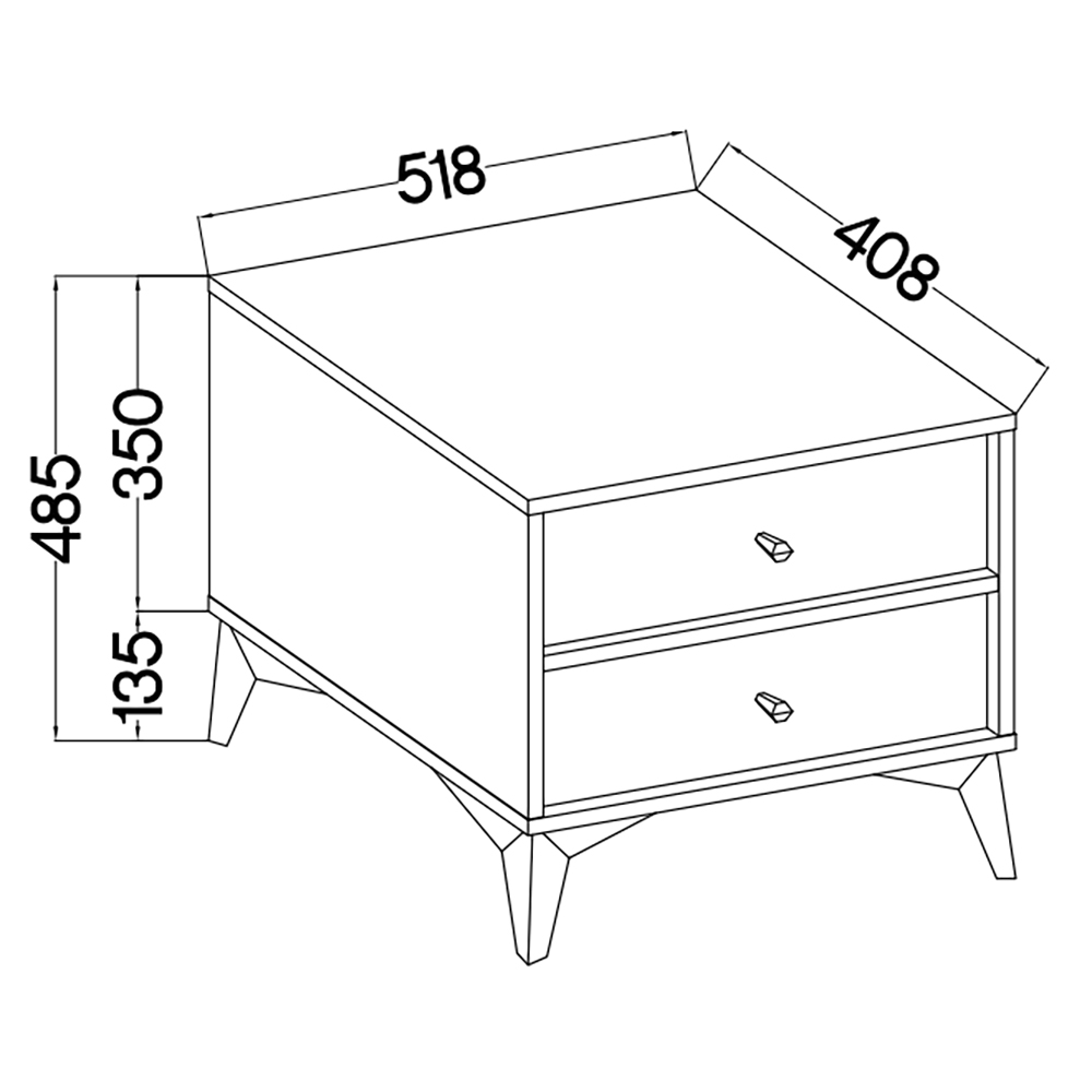 TOKYO 1 c | noční stolek 801 | 51,8 cm | černá grafit/zlatá
