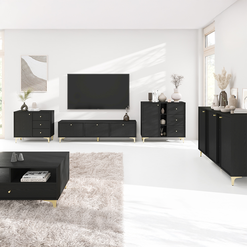 TOKYO 1 c | vitrína 101 | 51,8 cm | černá grafit/zlatá