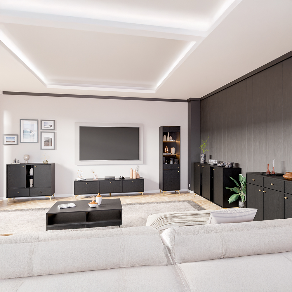 TOKYO 1 c | komoda 823 | 157,7 cm | černá grafit/zlatá