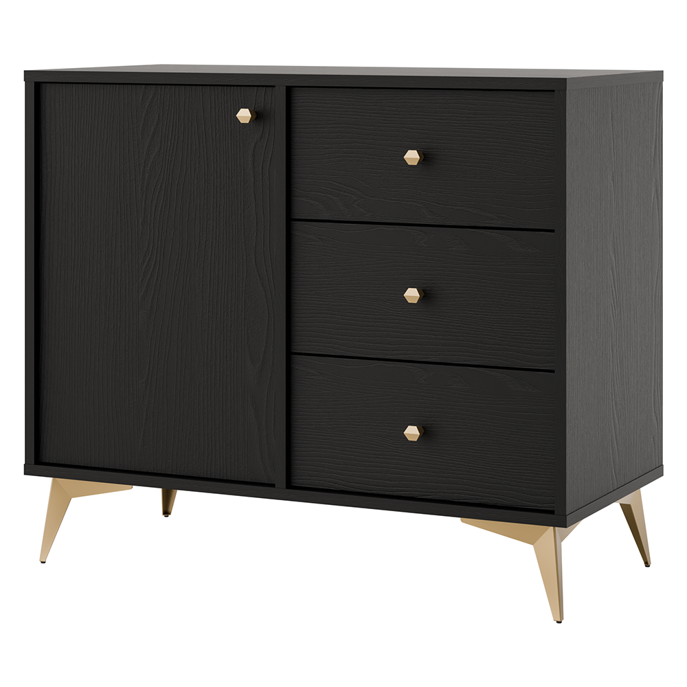 TOKYO 1 c | komoda 814 | 83,6 cm | černá grafit/zlatá