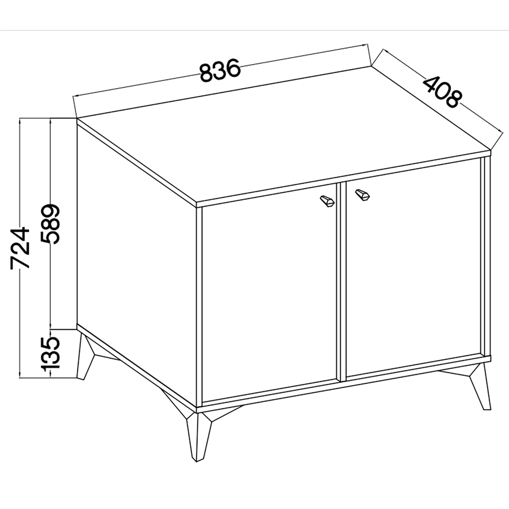 TOKYO 1 c | komoda 812 | 83,6 cm | černá grafit/zlatá