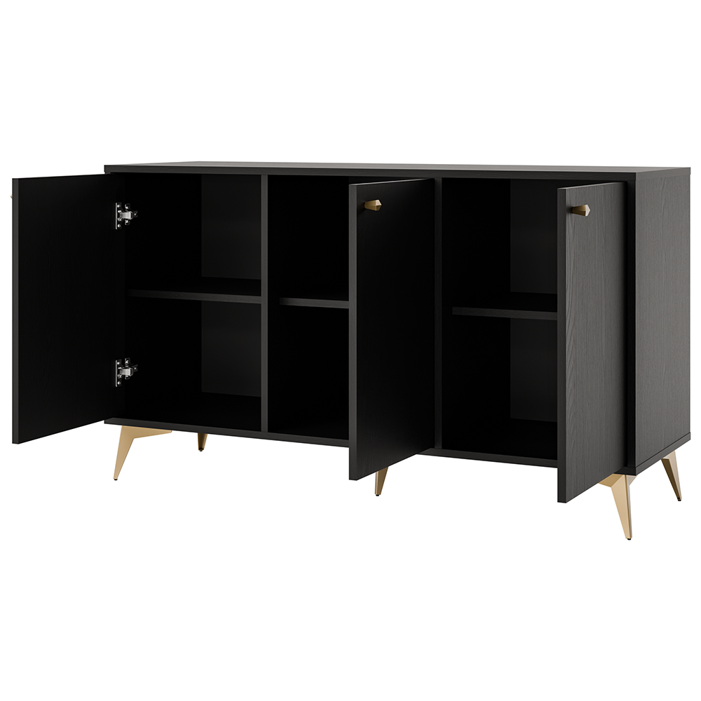 TOKYO 1 c | komoda 813 | 124,5 cm | černá grafit/zlatá