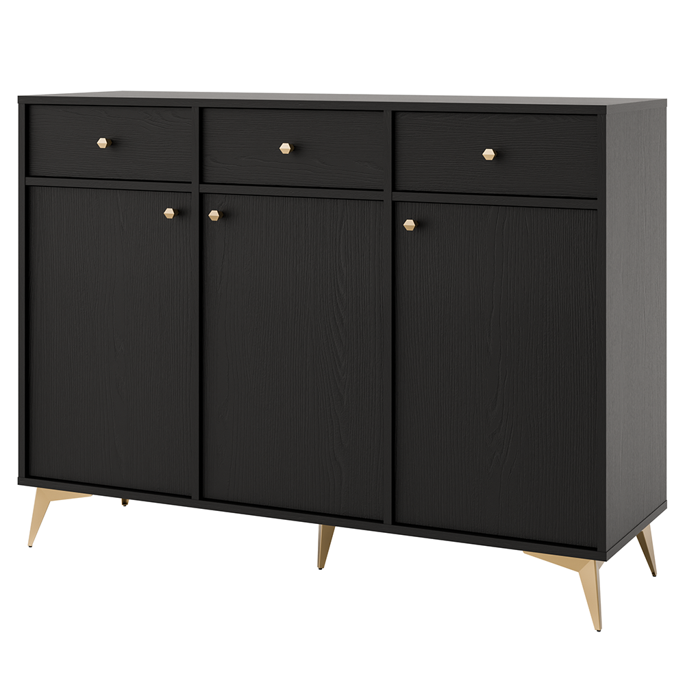 TOKYO 1 c | komoda 827 | 124,5 cm | černá grafit/zlatá