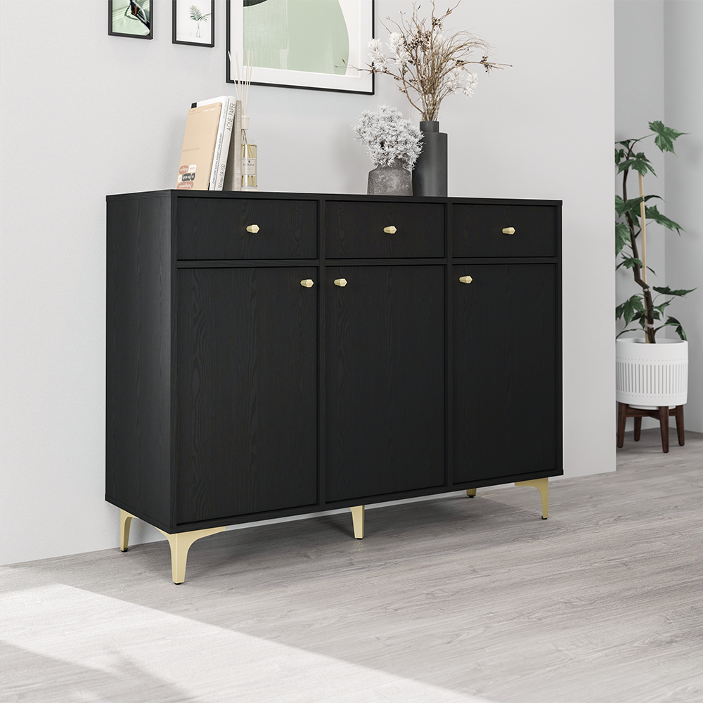 TOKYO 1 c | komoda 827 | 124,5 cm | černá grafit/zlatá