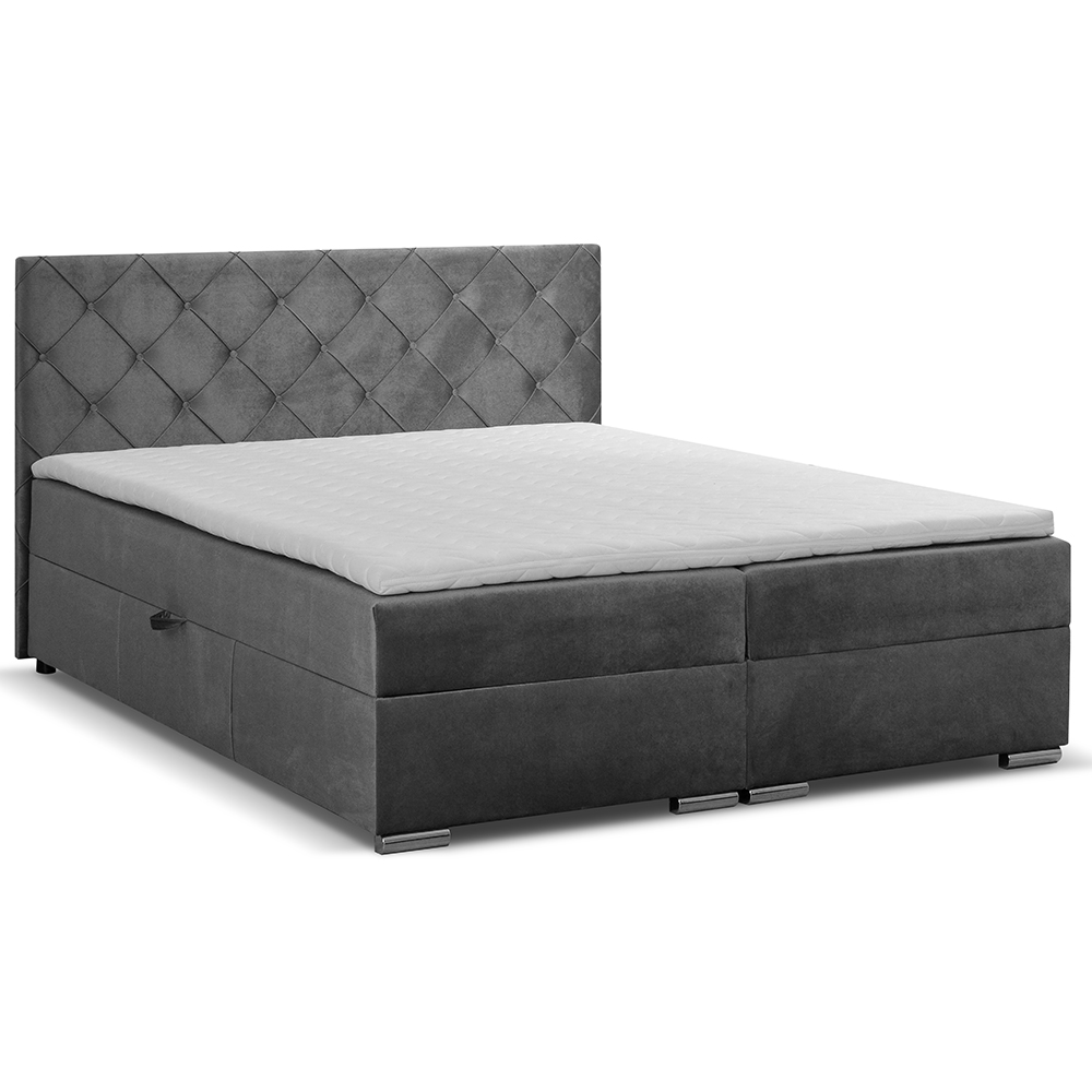 Postel dvoulůžko BOXSPRING MALAGA + topper v ceně | 140x200 | VÝBĚR TKANIN