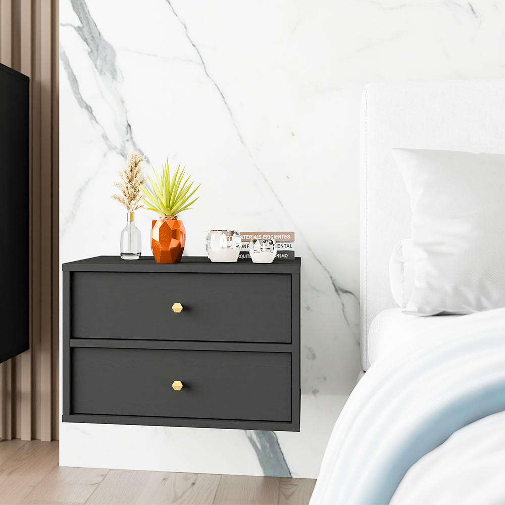 TOKYO 4 c | noční stolek 801 | 51,8 cm | černá grafit/zlatá