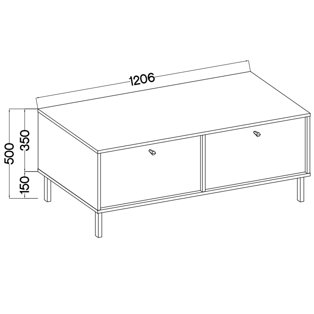 TOKYO 2 c | TV stolek RTV 302 | 120,6 cm | černá grafit/zlatá