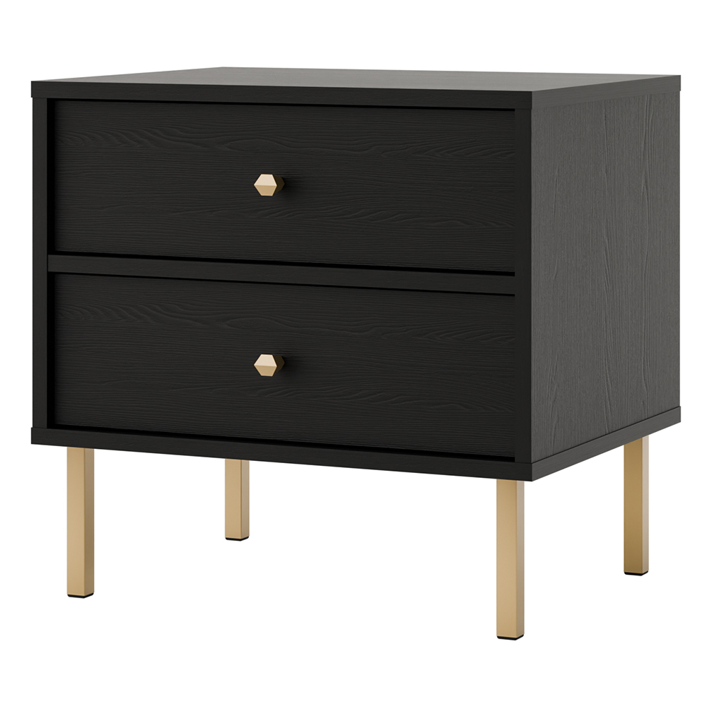 TOKYO 2 c | noční stolek 801 | 51,8 cm | černá grafit/zlatá