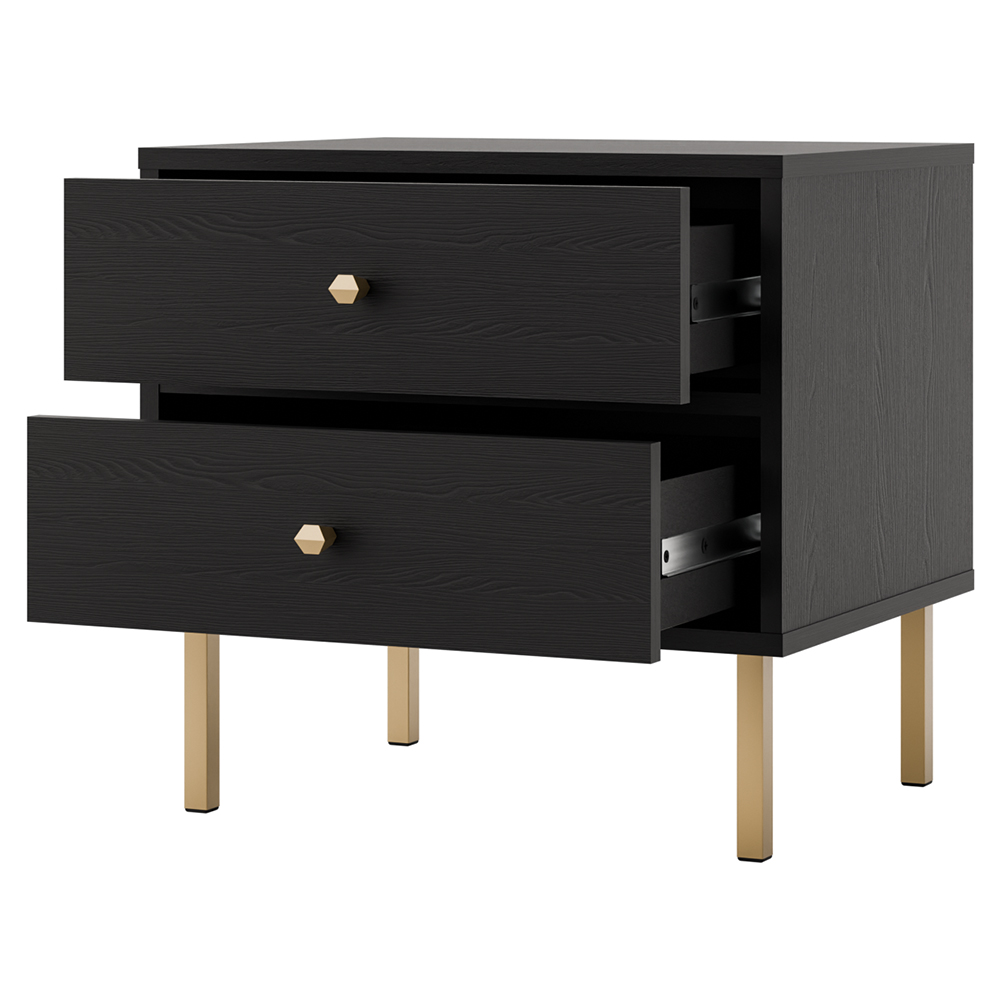 TOKYO 2 c | noční stolek 801 | 51,8 cm | černá grafit/zlatá