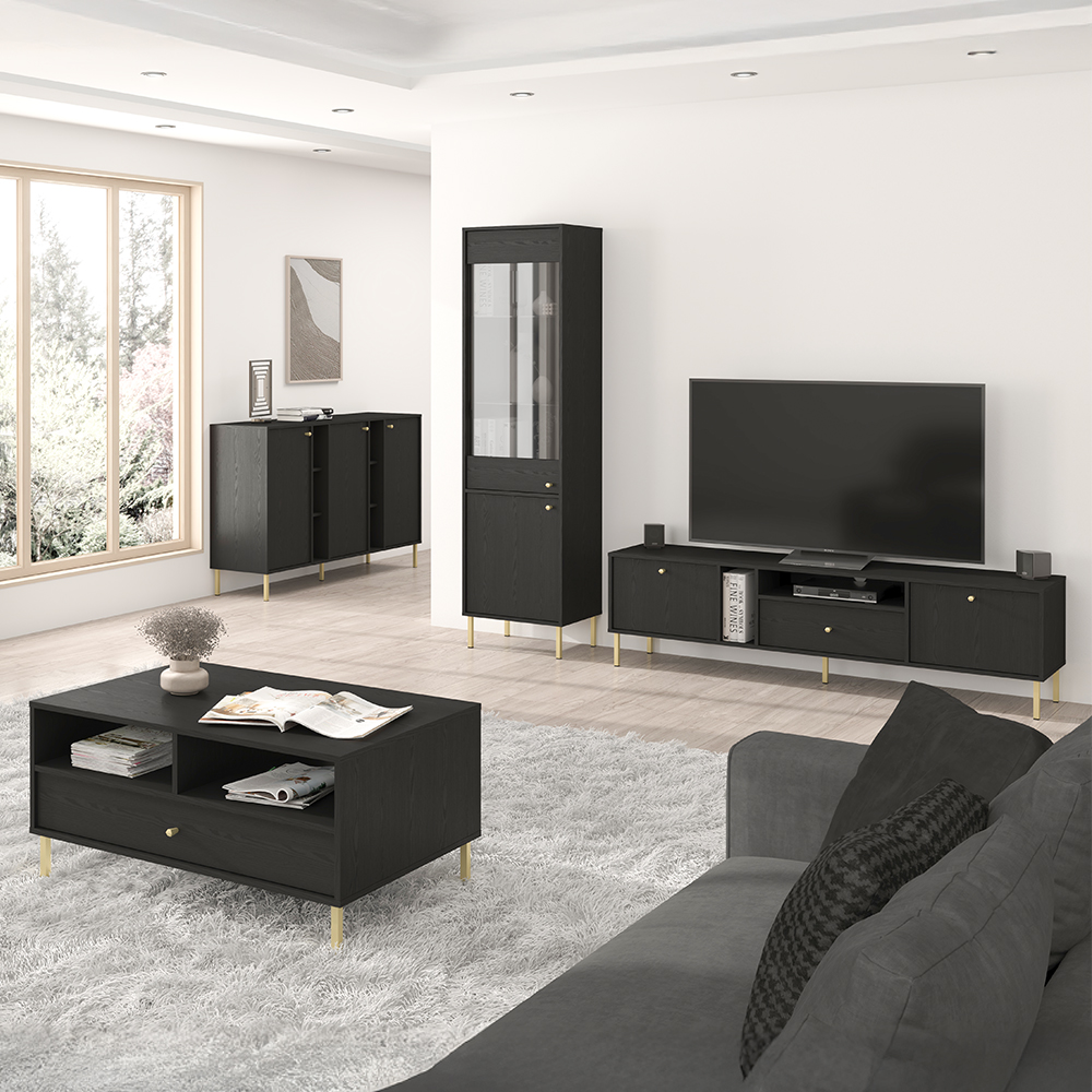 TOKYO 2 c | komoda 824 | 100,2 cm | černá grafit/zlatá