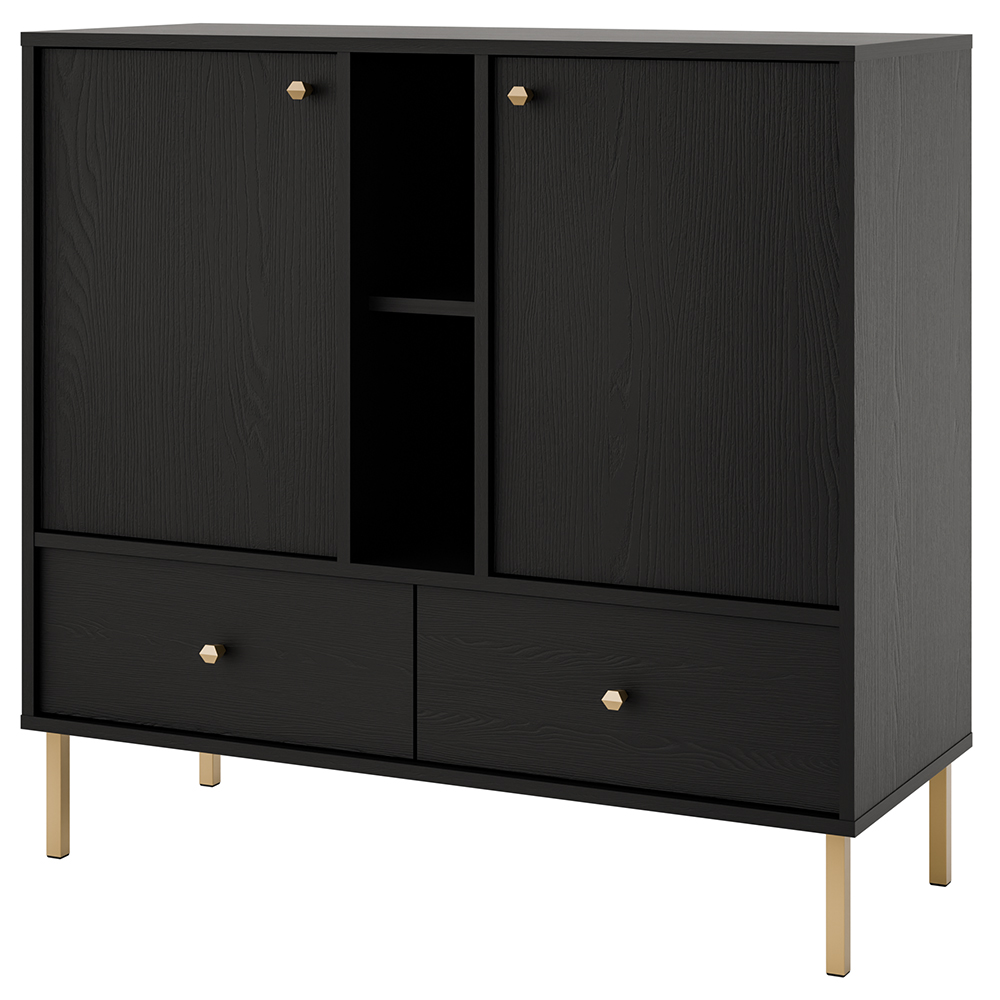 TOKYO 2 c | komoda 825 | 100,2 cm | černá grafit/zlatá