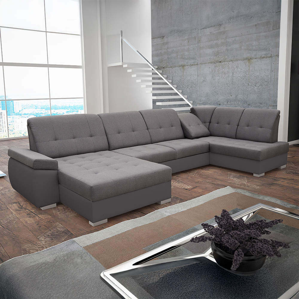 Sedací souprava ZEUS | 180x375x162 cm | PRAVÁ | s funkcí RELAX | rozkládací + 2x úložný prostor | VÝBĚR TKANIN