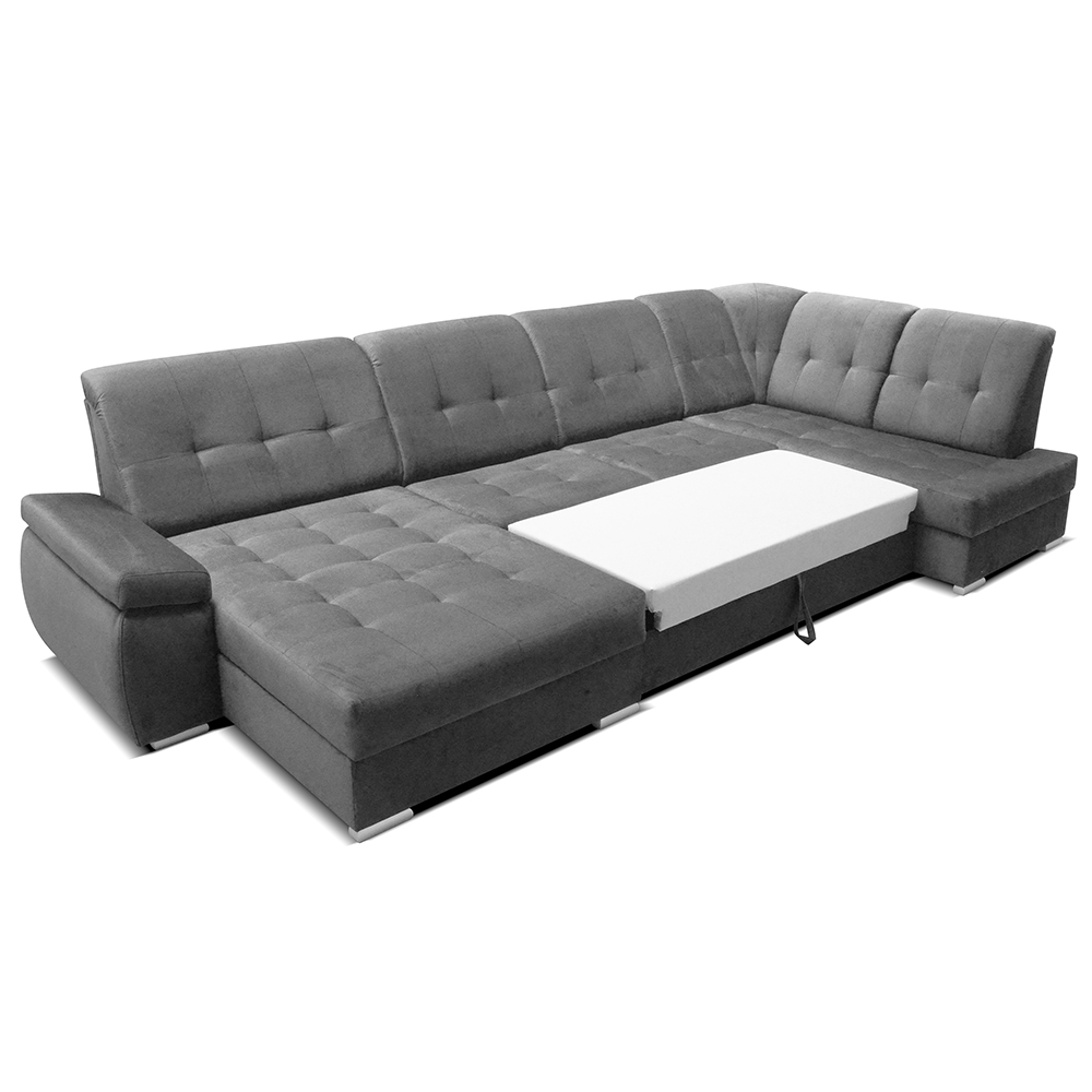 Sedací souprava ZEUS | 180x375x162 cm | PRAVÁ | s funkcí RELAX | rozkládací + 2x úložný prostor | VÝBĚR TKANIN