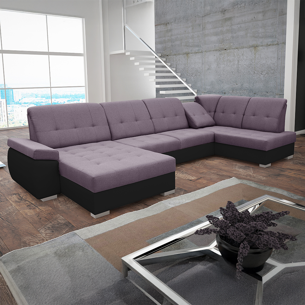 Sedací souprava ZEUS | 180x375x162 cm | PRAVÁ | s funkcí RELAX | rozkládací + 2x úložný prostor | VÝBĚR TKANIN