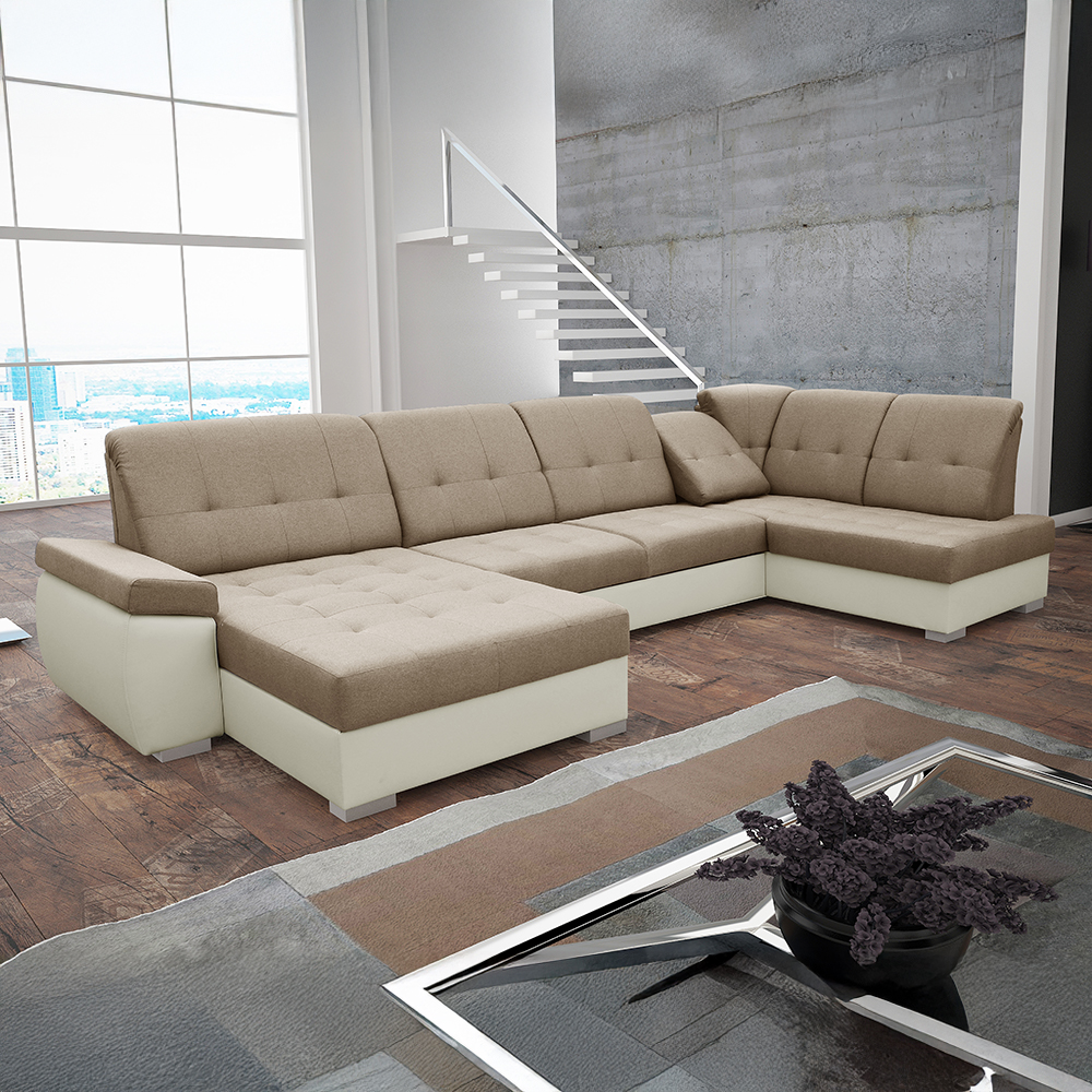 Sedací souprava ZEUS | 180x375x162 cm | PRAVÁ | s funkcí RELAX | rozkládací + 2x úložný prostor | VÝBĚR TKANIN