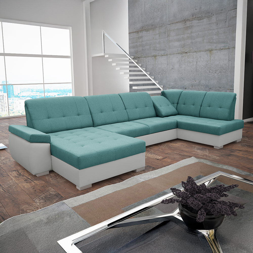 Sedací souprava ZEUS | 180x375x162 cm | PRAVÁ | s funkcí RELAX | rozkládací + 2x úložný prostor | VÝBĚR TKANIN