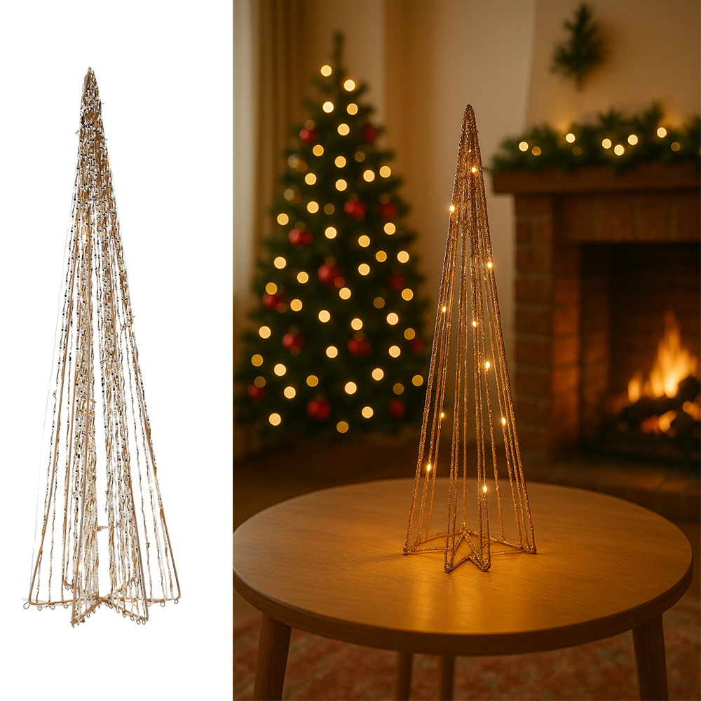 DÁREK | LED světelný stromeček | zlatý | 50 cm