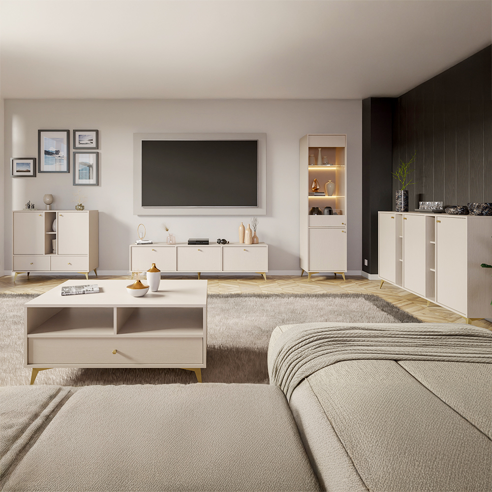 TOKYO 1 b | TV stolek RTV 302 | 120,6 cm | béžová/zlatá