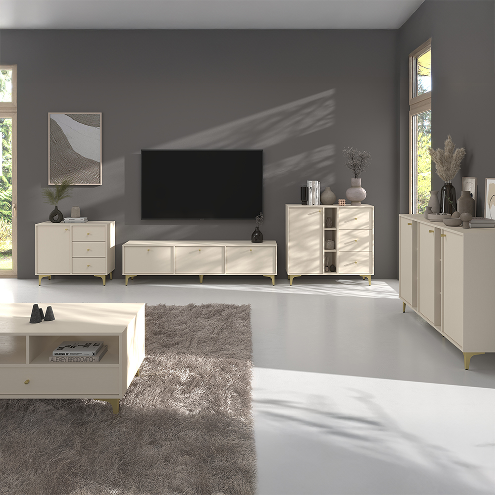 TOKYO 1 b | TV stolek RTV 302 | 120,6 cm | béžová/zlatá