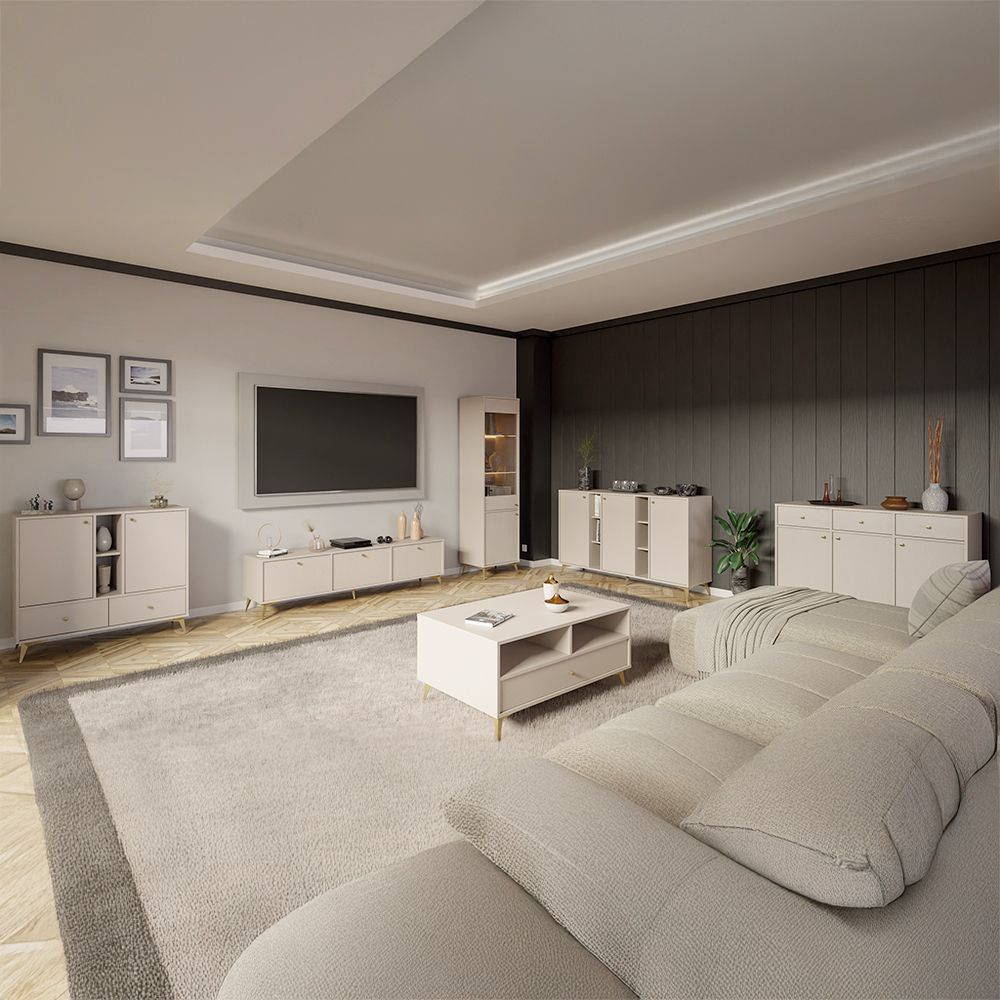 TOKYO 1 b | komoda 813 | 124,5 cm | béžová/zlatá