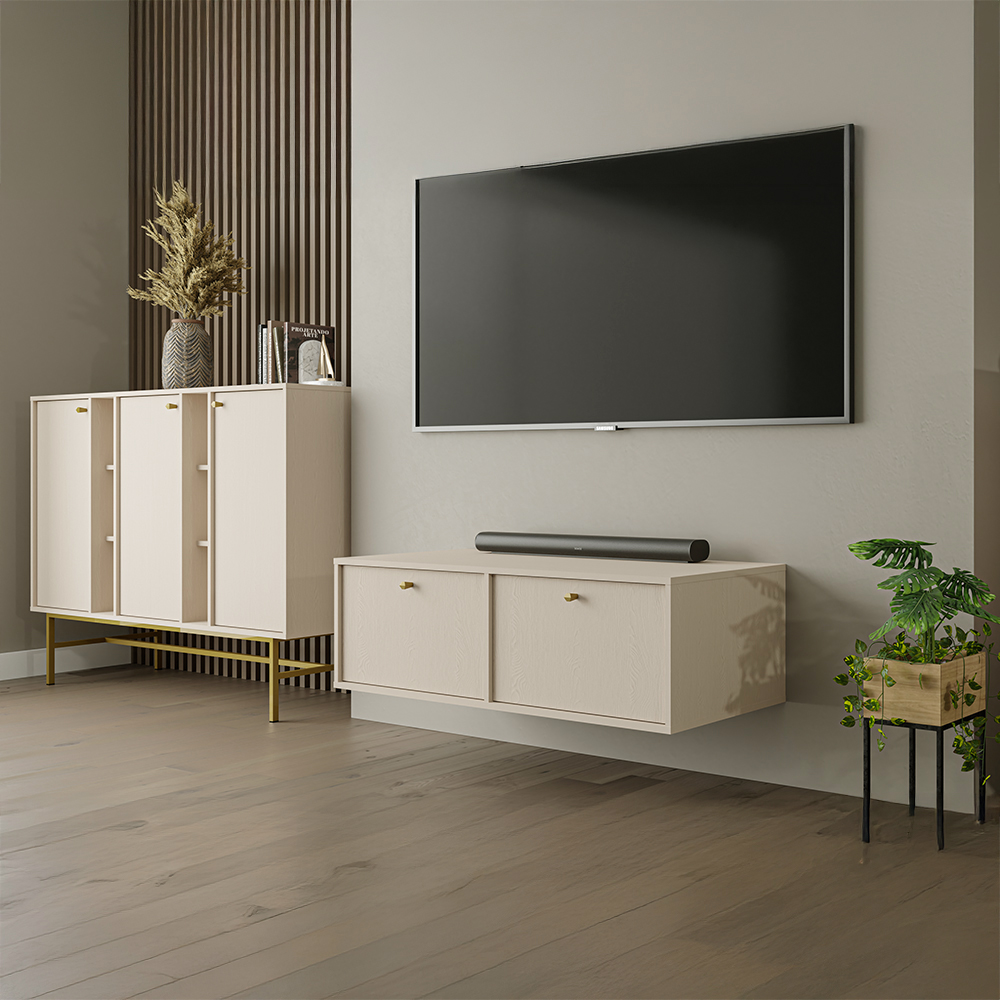 TOKYO 4 b | TV stolek RTV 302 | 120,6 cm | béžová/zlatá