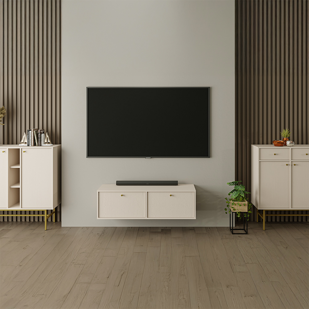 TOKYO 4 b | TV stolek RTV 302 | 120,6 cm | béžová/zlatá