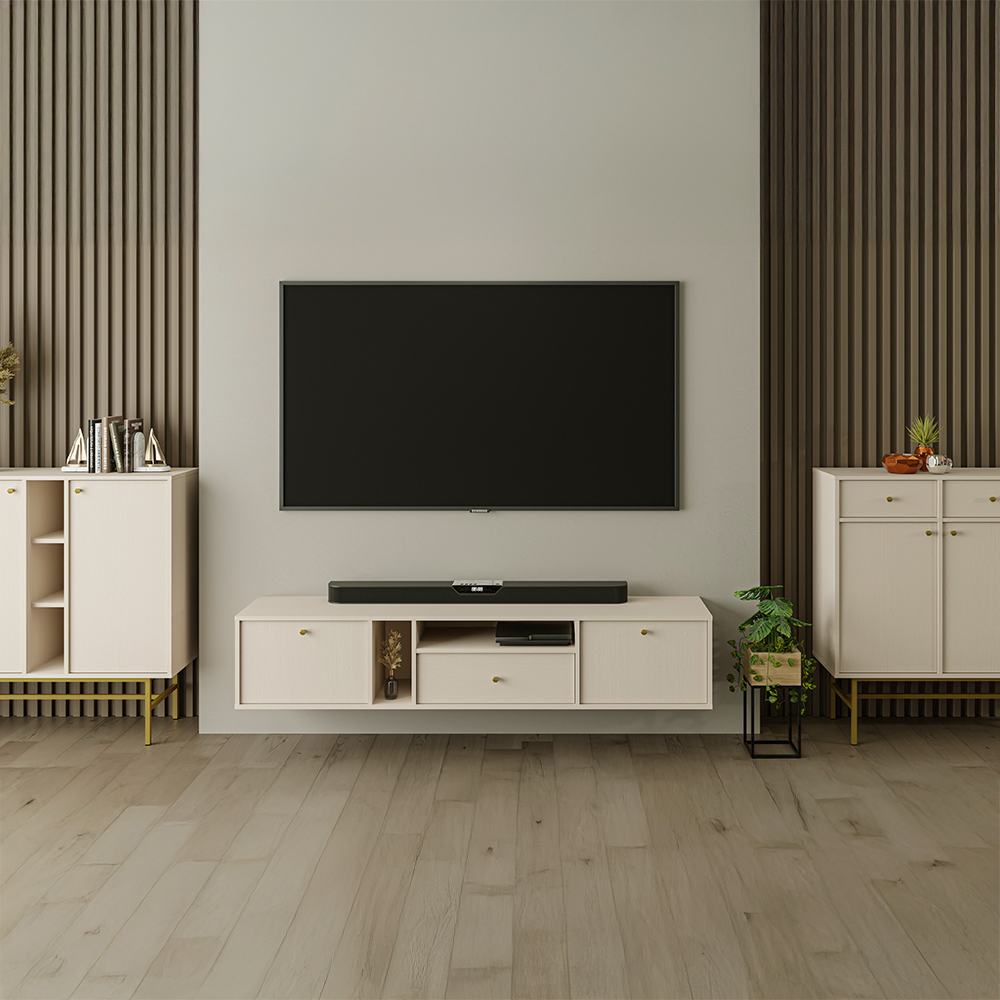 TOKYO 4 b | TV stolek RTV 302 | 120,6 cm | béžová/zlatá