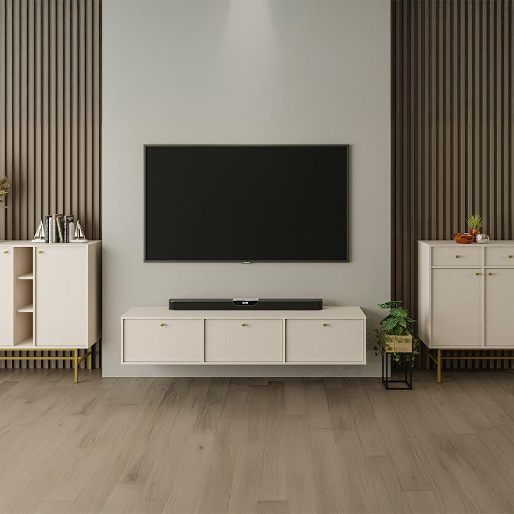 TOKYO 4 b | TV stolek RTV 303 | 180 cm | béžová/zlatá