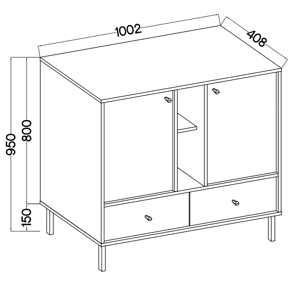 TOKYO 2 b | komoda 825 | 100,2 cm | béžová/zlatá