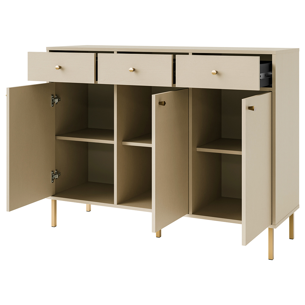 TOKYO 2 b | komoda 827 | 124,5 cm | béžová/zlatá