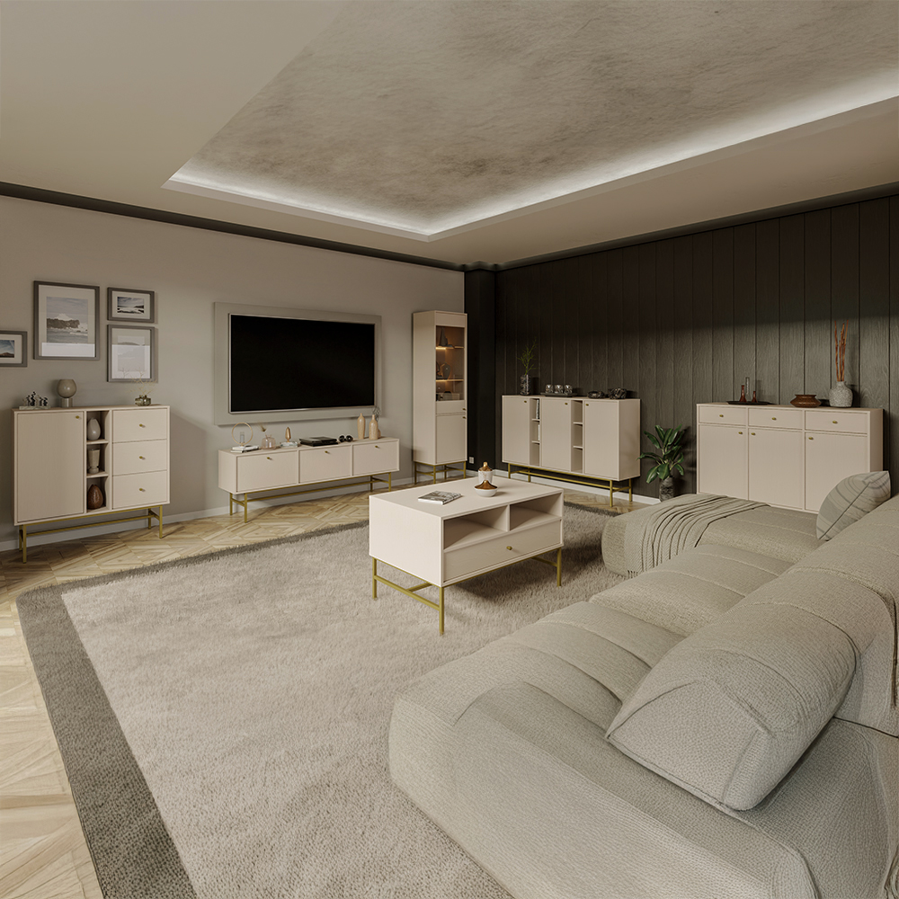 TOKYO 3 b | TV stolek RTV 302 | 120,6 cm | béžová/zlatá