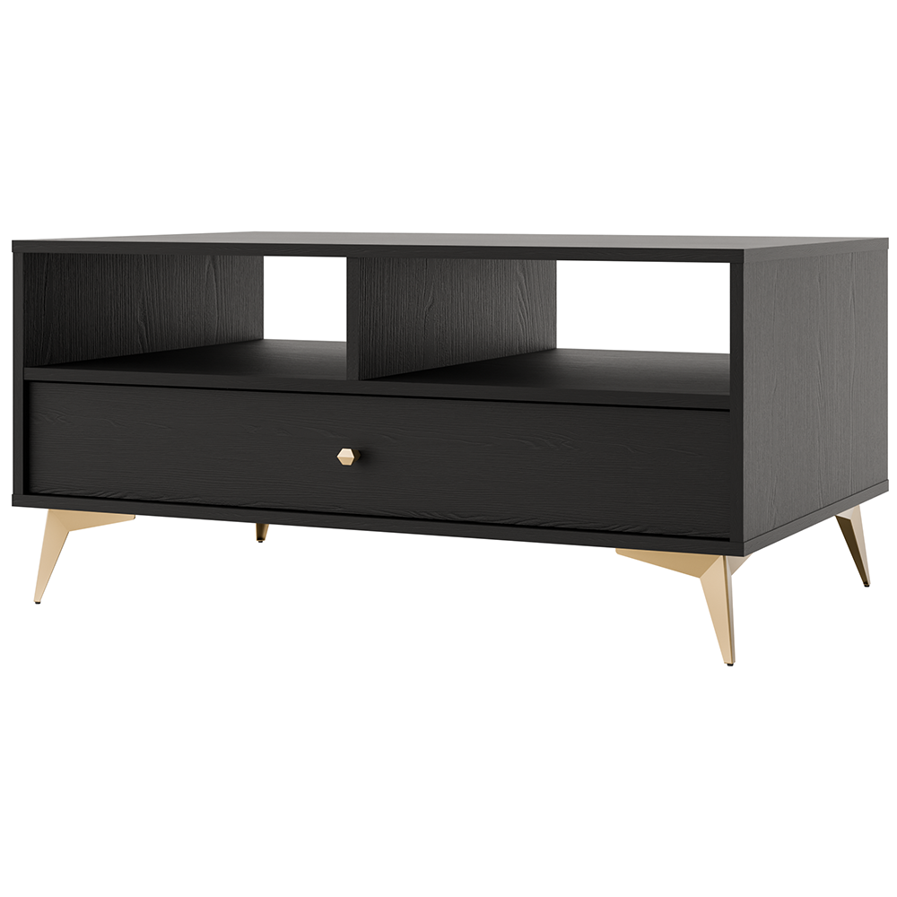 Obývací stěna TOKYO 1 c | 5 dílů | černá grafit/zlatá