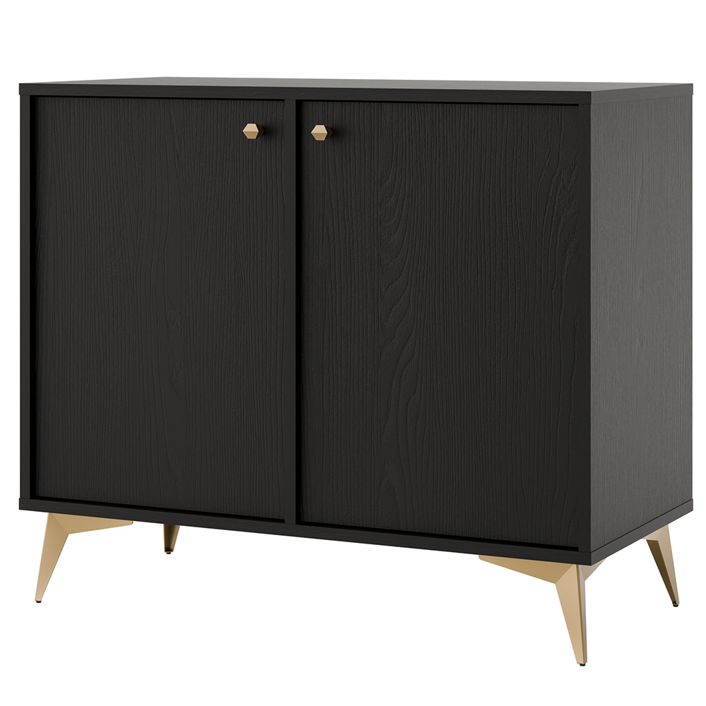 Obývací stěna TOKYO 1 c | 3 díly | černá grafit/zlatá