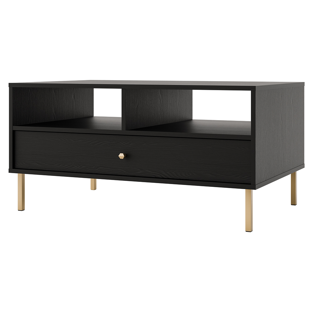 Obývací stěna TOKYO 2 c | 5 dílů | černá grafit/zlatá