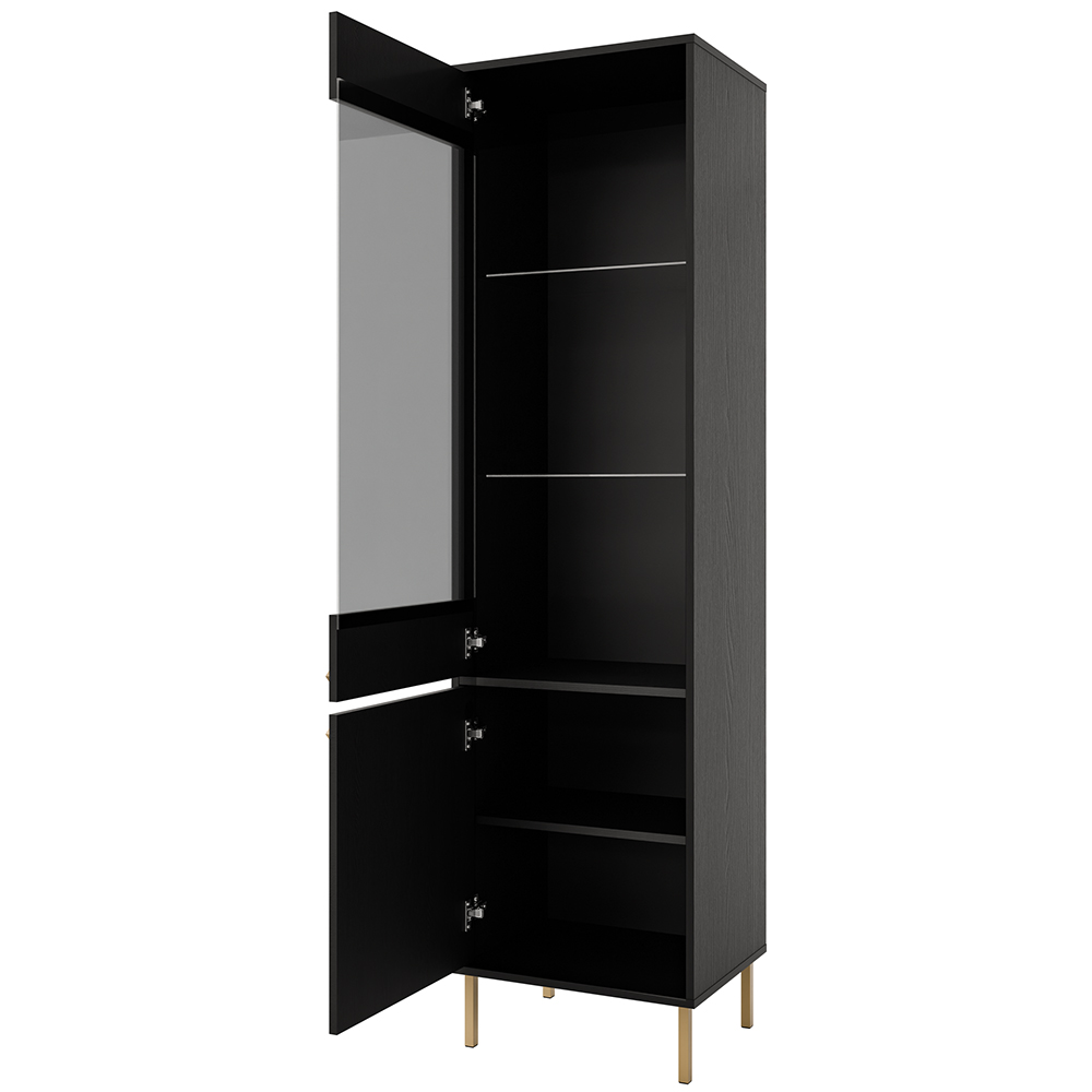 Obývací stěna TOKYO 2 c | 5 dílů | černá grafit/zlatá